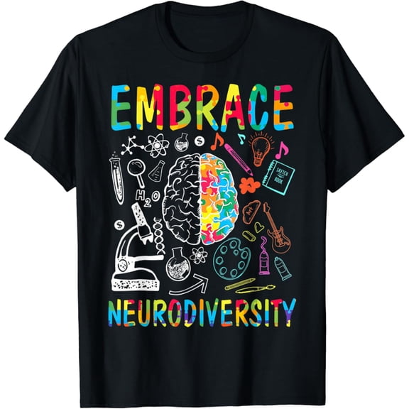 Embrace Neurodiversity Autism Awareness ASD T-Shirt Gift for Men Women Unisex Tee