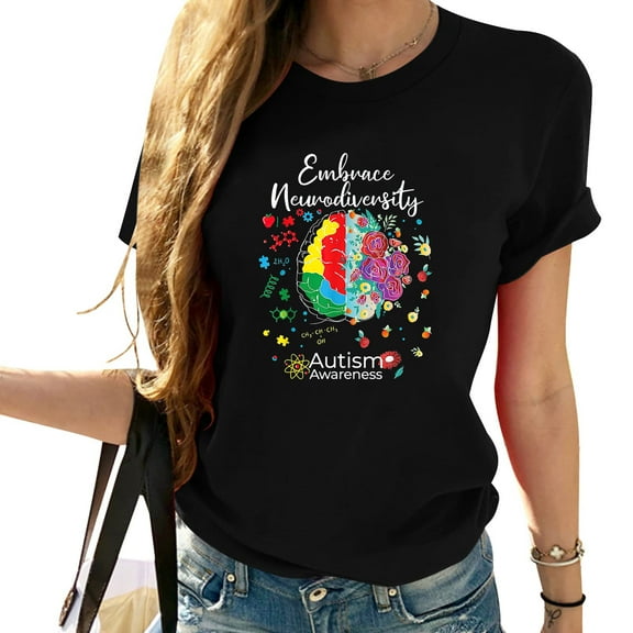 Embrace Neurodiversity Autism Awareness of Scienti Women's T-Shirts with Bold Graphics - A Perfect Addition to Your Wardrobe