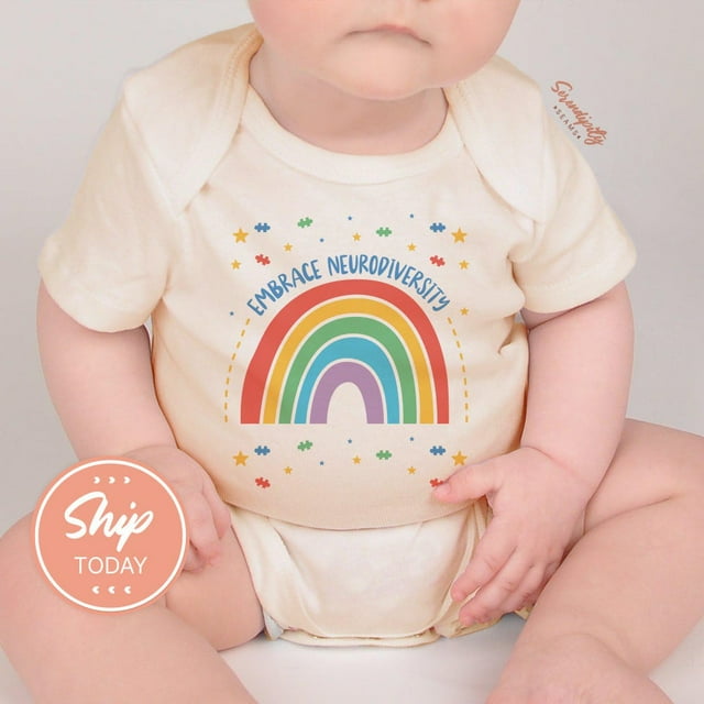Embrace Neurodiversity Onesie, Baby Rainbow Bodysuit, Gift For Parents, Inclusive Baby Clothing, Autistic Love Outfit, Cute Baby Onesie, BABY BODYSUIT LAT 4424