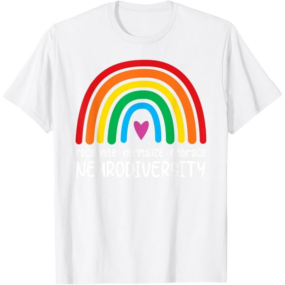 Embrace Neurodiversity Rainbow Autism Awareness Mens Womens T-Shirt