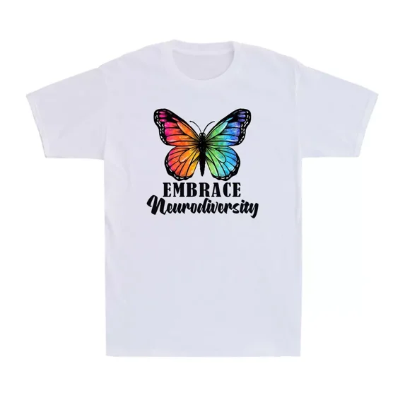 Embrace Neurodiversity Rainbow Butterfly Autism Awareness Mom Unisex T-Shirt