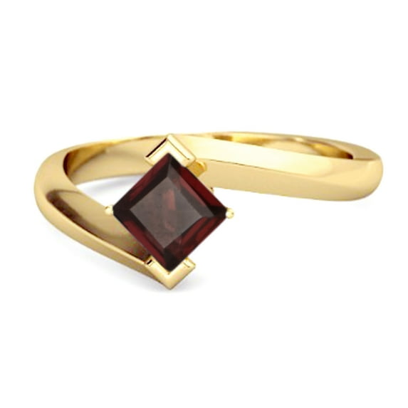 Embrace Ring 925 Sterling Silver Yellow Plated 0.50 Ctw Garnet Women Valentines Day Gifts Ring