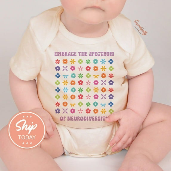 Embrace The Spectrum Of Neurodiversity Onesie, Colorful Pattern Baby Bodysuit, Support Autism Awareness, Cute Baby Clothing, Cute Baby Onesie, BABY BODYSUIT LAT 4424