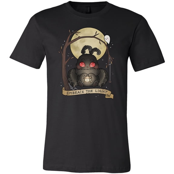 Embrace The Light Baby Mothman Shirt | Cute Cryptid Halloween Graphic Tee | Retro Gothic Style