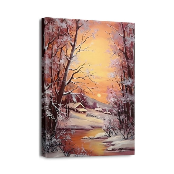 Embrace Tranquility12x16 Forest Sunset Oil Paintings & Wall Art Prints, Perfect for Vintage Home Office Decor