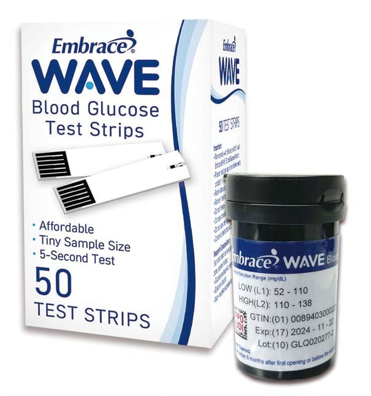Embrace WAVE+ Bluetooth Diabetes Testing Kit Embrace WAVE+ Blood