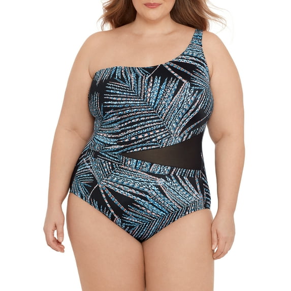 Embrace Your Curves™ By Miracle Brands® Women's and Women's Plus Quinn One Piece One Shoulder Swimsuit