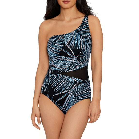 Embrace Your Curves Women's and Women's Plus Quinn One Piece One Shoulder Swimsuit.