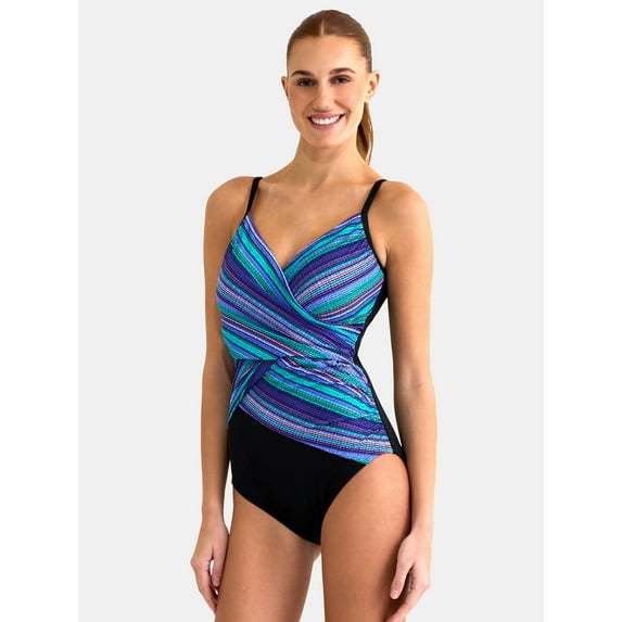 Embrace Your Curves by Miracle Brands Women's & Women’s Plus Makenna One Piece Swimsuit, Sizes M-3X