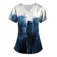 thumbnail image 1 of Embrace Your Fashionista Side HIMIWAY Womens Fashion Women's Printing Short Sleeve V-neck Tops Print Working Pocket Blouse Blue M, 1 of 3