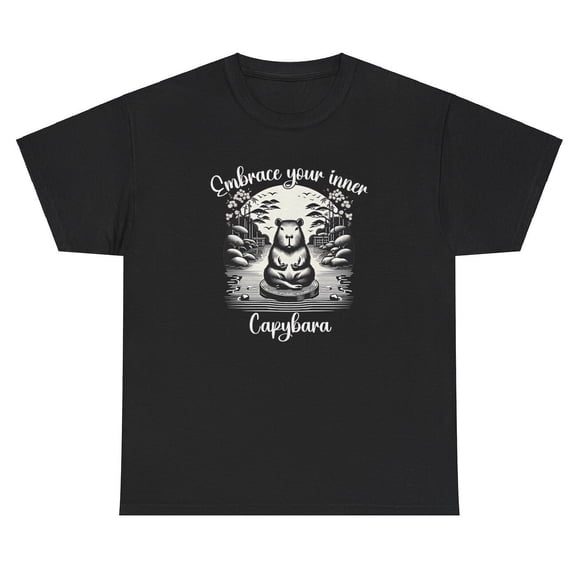 Embrace Your Inner Capybara T Shirt Silly Y2K Gen Z Ironic Animal Lover Meme Tee