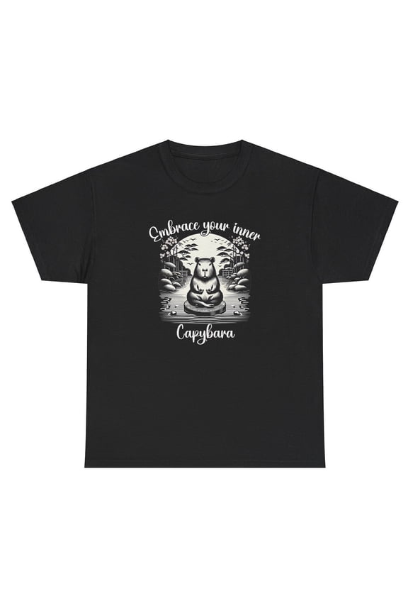 Embrace Your Inner Capybara T Shirt Silly Y2K Gen Z Ironic Animal Lover Meme Tee