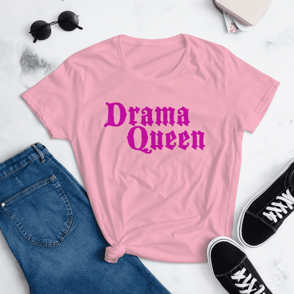 Embrace Your Inner Drama Queen with MISS IRISH® Women's Short Sleeve T-shirt (Charity Pink, L)
