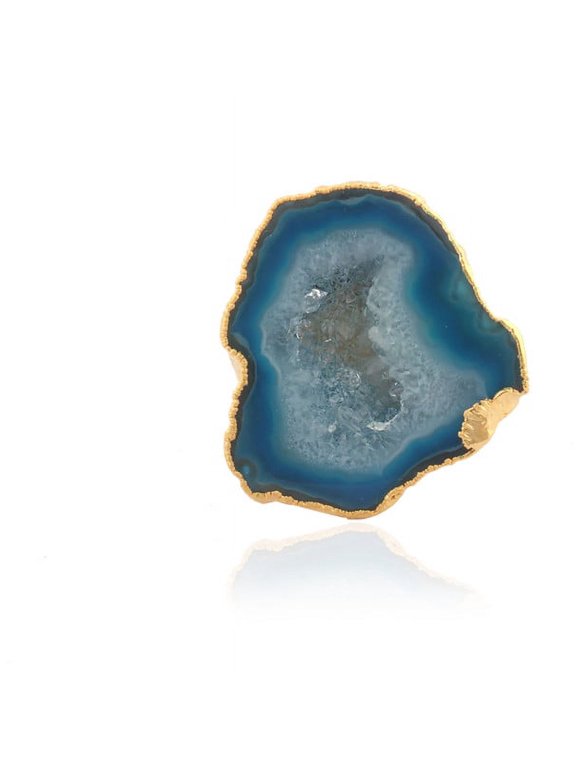 Embrace the ethereal beauty of the sky with our enchanting sky blue geode druzy adjustable ring, a celestial adornment as versatile as the horizon
