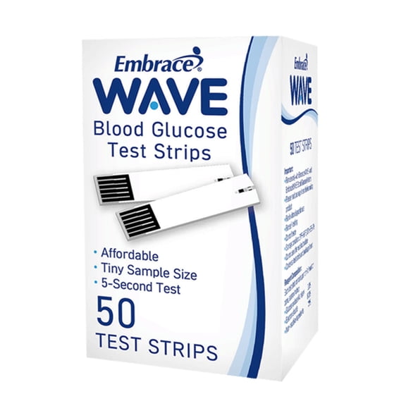 EmbraceWave Blood Glucose Test Strips For use with Embrace Blood Glucose Meter