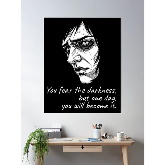 Embracing The Void Â€“ Fearâ€™S Reflection Poster Wall Art, Modern Wall Decor For Living Room Bedroom, 8x12 UNFRAMED