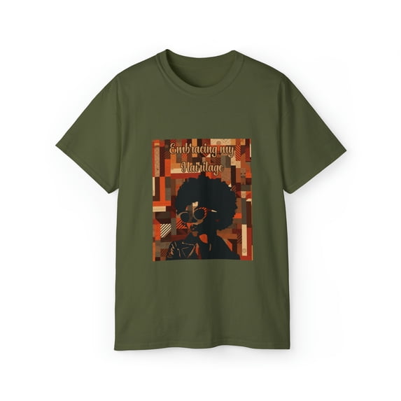 Embracing my Hairitage Unisex Ultra Cotton Tee Black Girl Tshirt