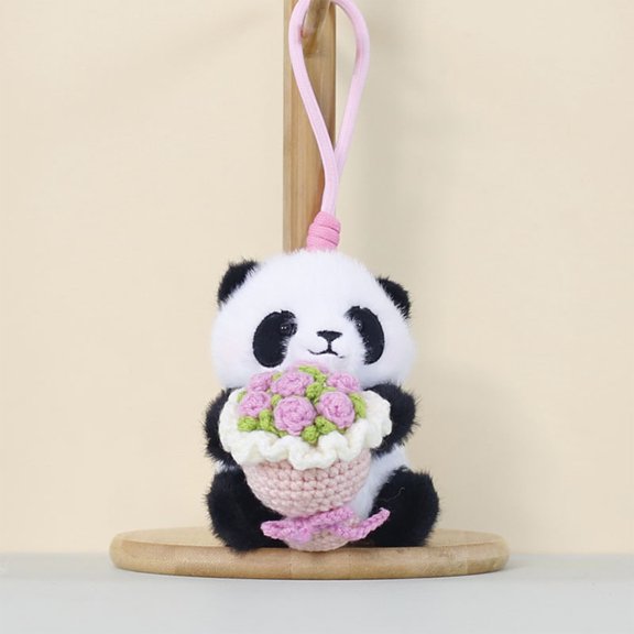 Embracing roses, panda pendant, proposing, panda plush toy, doll, doll pendant