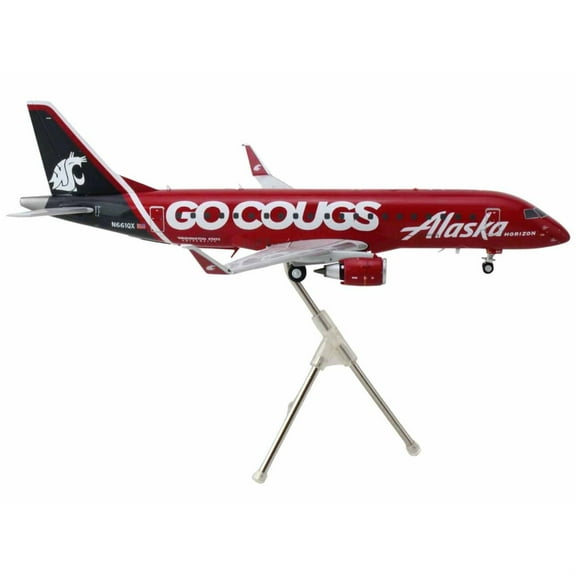 Embraer ERJ-175 Commercial Aircraft "Alaska Airlines/Horizon - University of Washington Huskies" (N662QX) Purple with Gold Tail "Gemini 200" Series 1/200 Diecast Model Airplane by GeminiJetsG2ASA1287