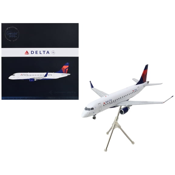 Embraer ERJ-175 Commercial Aircraft "Delta Connection" White with Blue and Red Tail "Gemini 200" Series 1/200 Diecast Model Airplane by GeminiJets