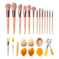 thumbnail image 1 of Embreal 23pcs Makeup Brushes Kit Set Foundation Power Eye Brush Sponge Eyelash Curler Tweezer Value Set Orange, 1 of 2