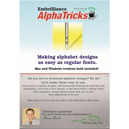 Embrilliance AlphaTricks Embroidery Font Software