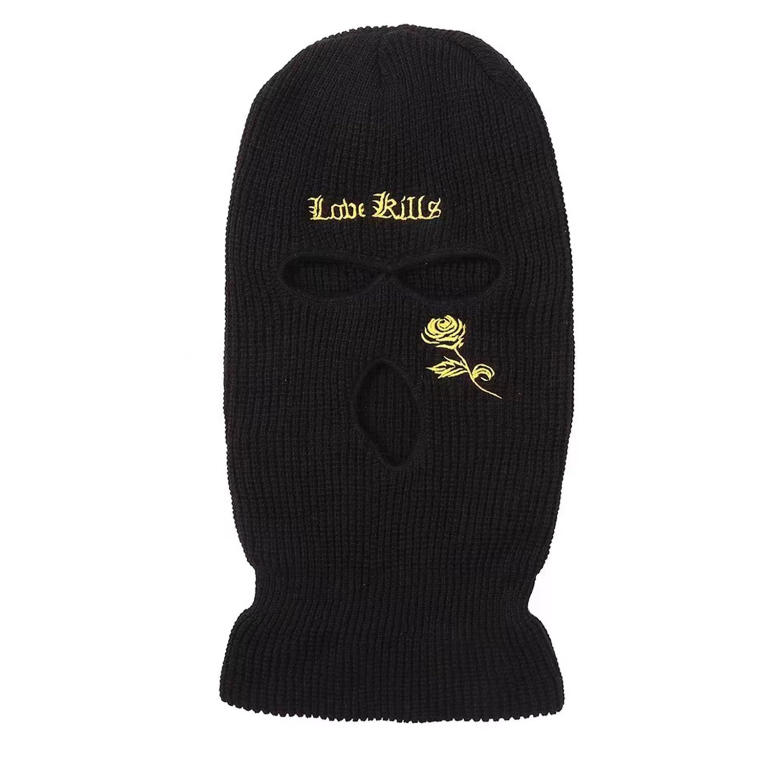 Embroider Rose Balaclava Threehole Ski Mask Tactical Mask Full Face