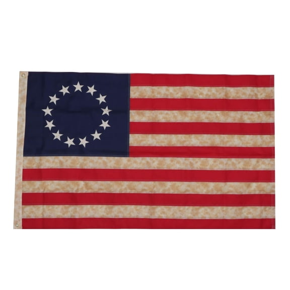 Embroidered 13 Star Flag, 36X60 in, Retro Faded Fabric, Outdoor decorations, 4Th of July decor, Yard decorations Outdoor, Patriotic decor, 1 Pc