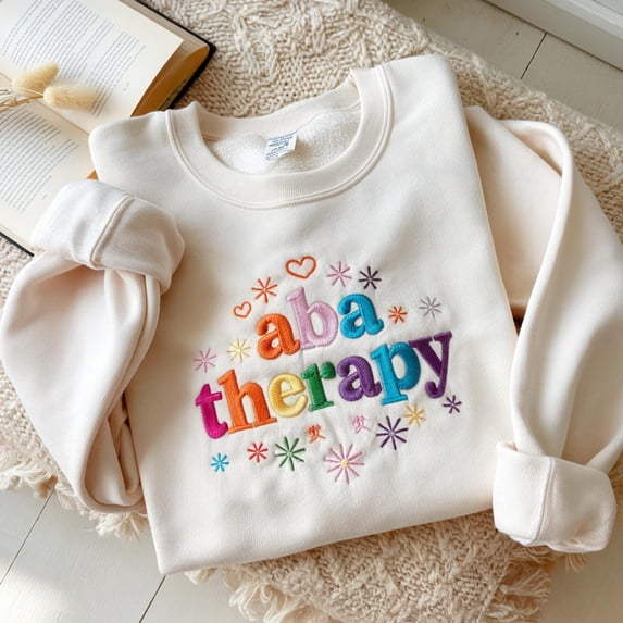 Embroidered ABA Therapy Sweatshirt, Behavior Therapist Crewneck