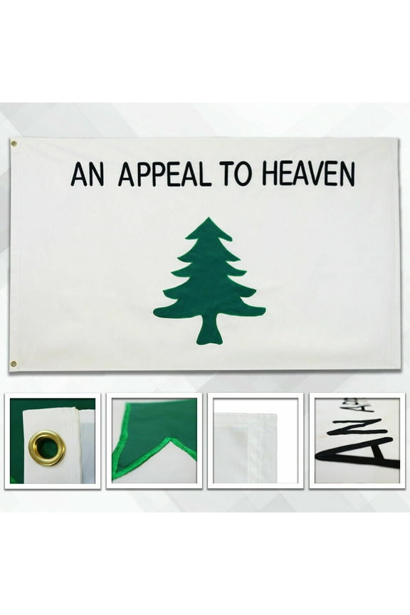Embroidered APPEAL TO HEAVEN Liberty Tree Flag 3x5ft Embroidered Flag 210D