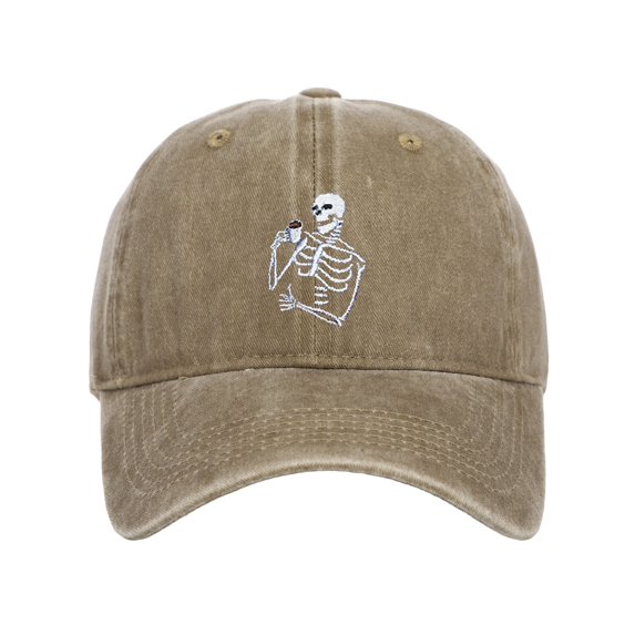 Embroidered Baseball Cap, Washed Cotton Adjustable Dad Hat, Halloween Party Headwear for Casual Fall Everyday Wear