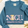 thumbnail image 1 of Embroidered Bear NICU Sweatshirt Hoodie, Neonatal Intensive Care Unit Nurse Sweater, Cute Nurse Gift, NICU Nurse Shirt, Blue Toile Nurse, 1 of 5
