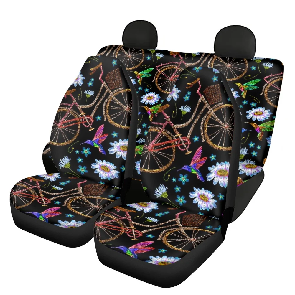 Embroidered Bicycle Pattern SlipResistant Front and Back Car Seat