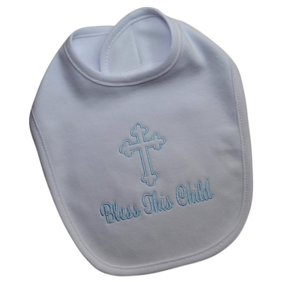 Embroidered Bless This Child Christening Baby Bib