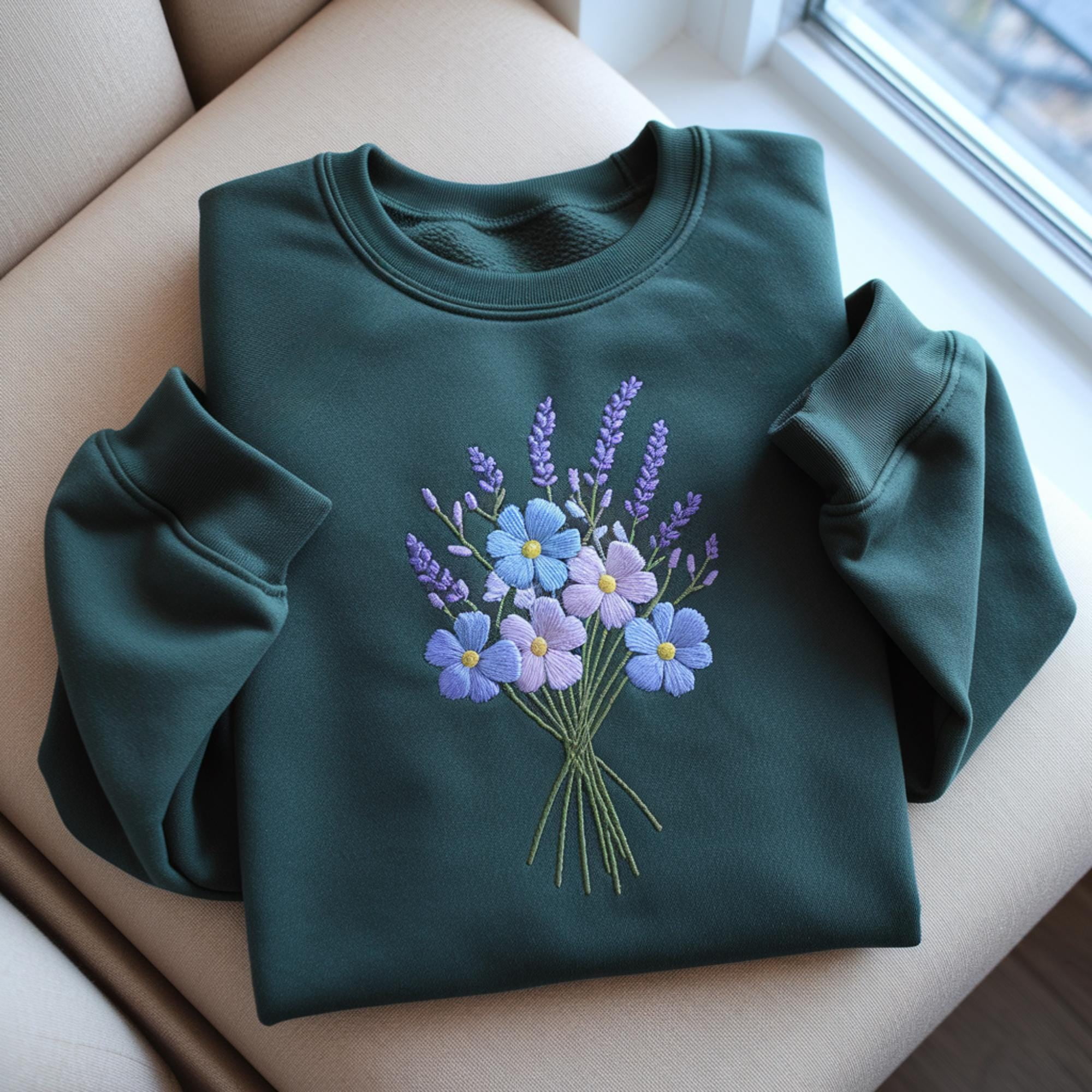 Blue floral appliqué shirt main image 0
