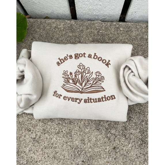 Embroidered Book For Every Situation Sweatshirt