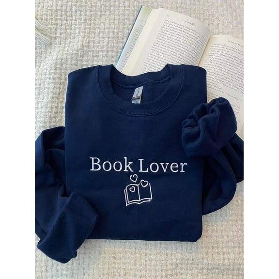 Embroidered Book Lover Sweatshirt