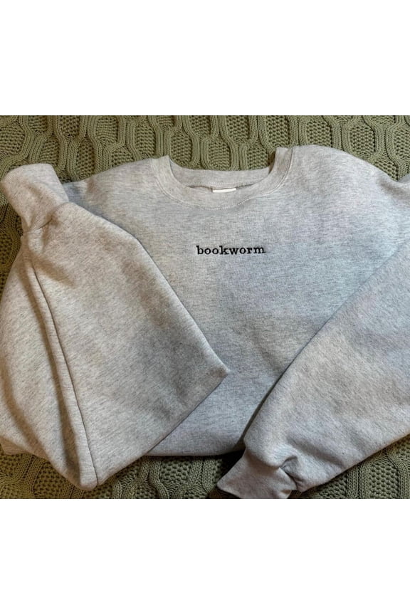 Embroidered Bookworm Sweater