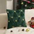 thumbnail image 1 of Embroidered Bow and Pine Tree Christmas Pillow Cover - Festive Throw Cushion Case for Sofa Chair Living Room Decor, 1 of 6