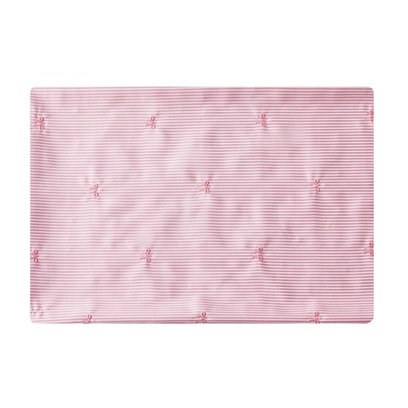 Embroidered Bows Stripe Textile Fabric Lightweight For Dressmaking Projects