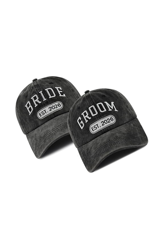Embroidered Bride and Groom Baseball Caps For Couples And Newlyweds Adjustable Fun Design Honeymoon Travel Headwear