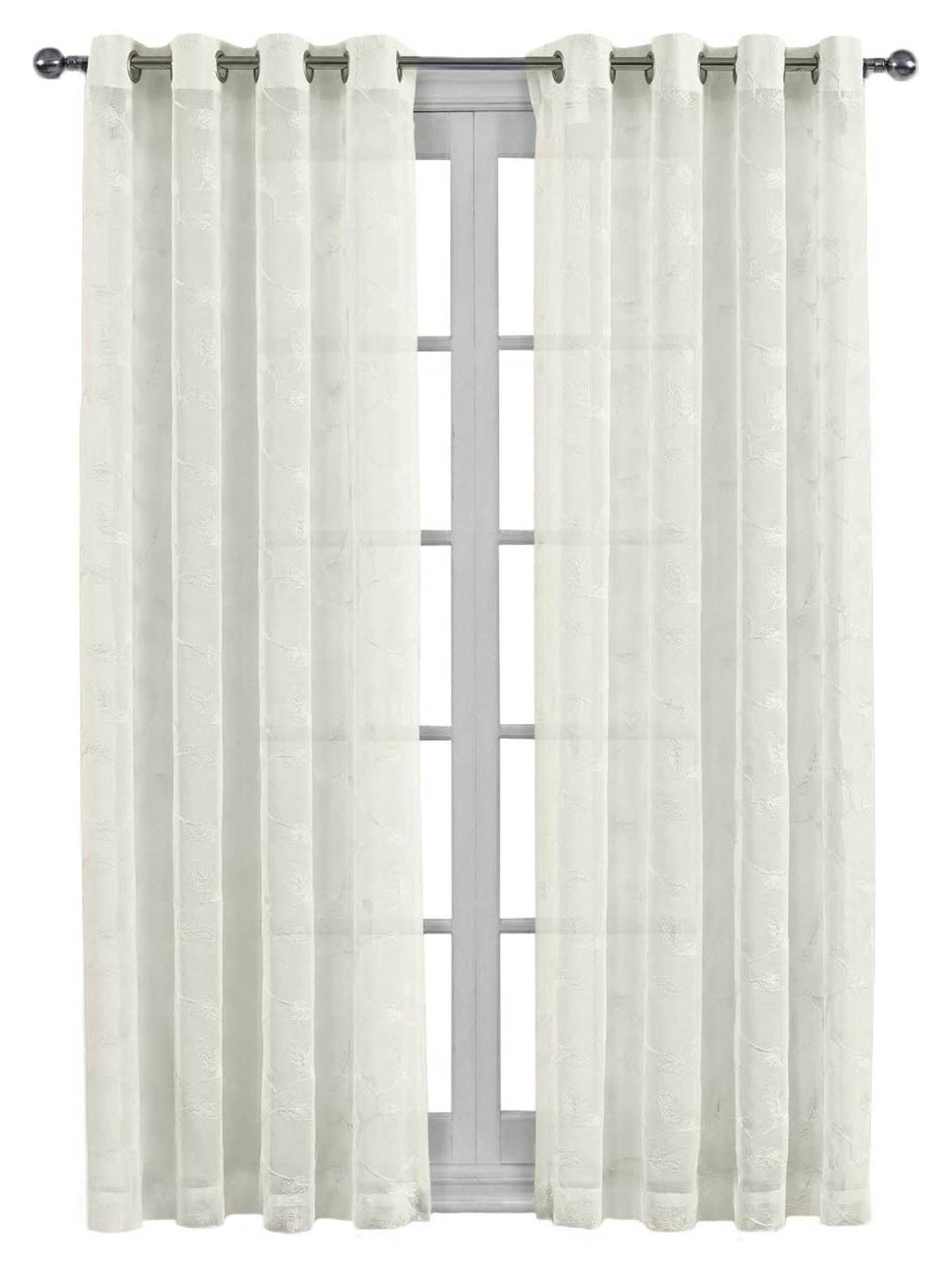 Embroidered Brook 108-Inch Wide x 108-Inch Long, Set of 2 Grommet Top ...
