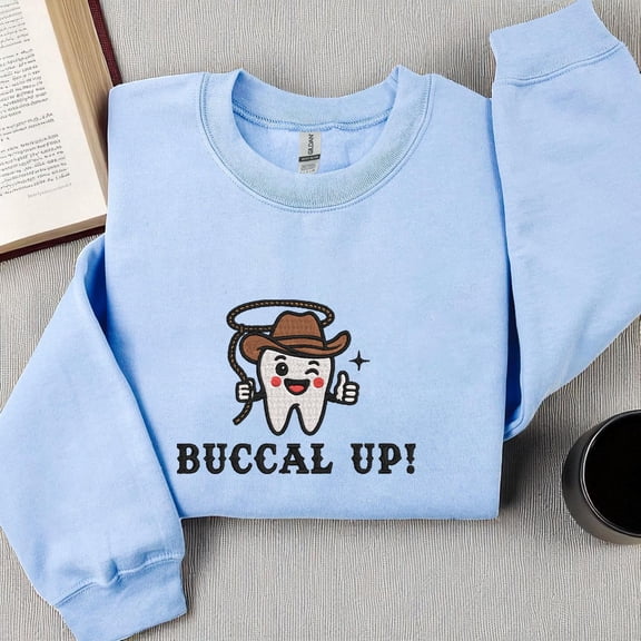Embroidered Buccal Up Tooth Shirt, Funny Cowboy Tooth Dental Sweatshirt, Cute Dentist Hygienist Tee, Dental Assistant Hoodie, Dental Office
