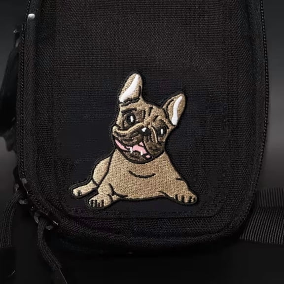 Embroidered Bulldog Tactical Patch - Military Morale Badge for Backpack and Clothing