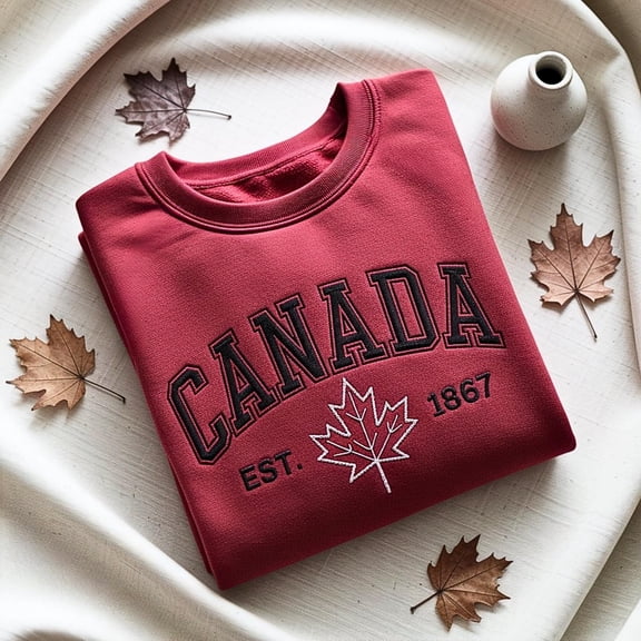 Embroidered CANADA SWEATSHIRT Canada Crewneck Sweatshirt Canada Gift for Friends Canada Aesthetic Crewneck Embroidered Sweatshirt Gift
