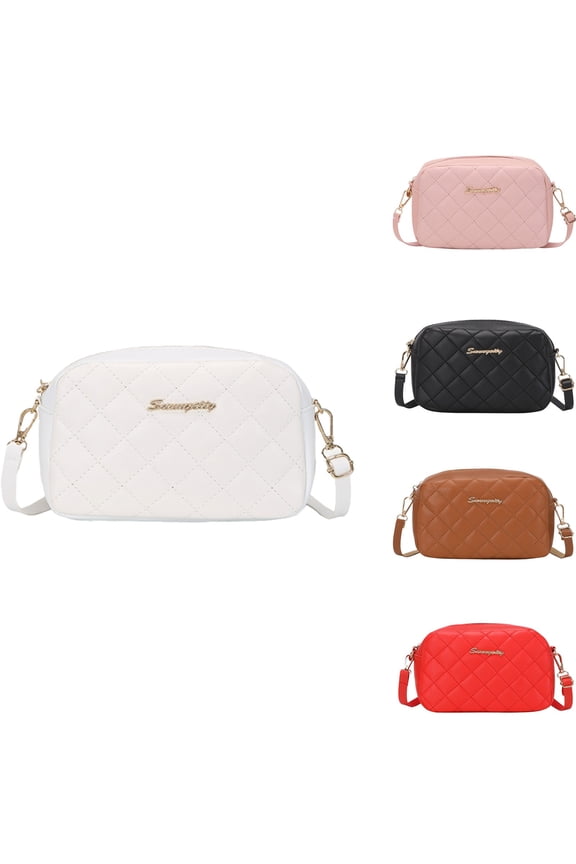 Embroidered Camera Crossbody Bag for Women PU Leather Shoulder Sling Purse Fashionable Black Compact Daily Use Travel Photography Accessory