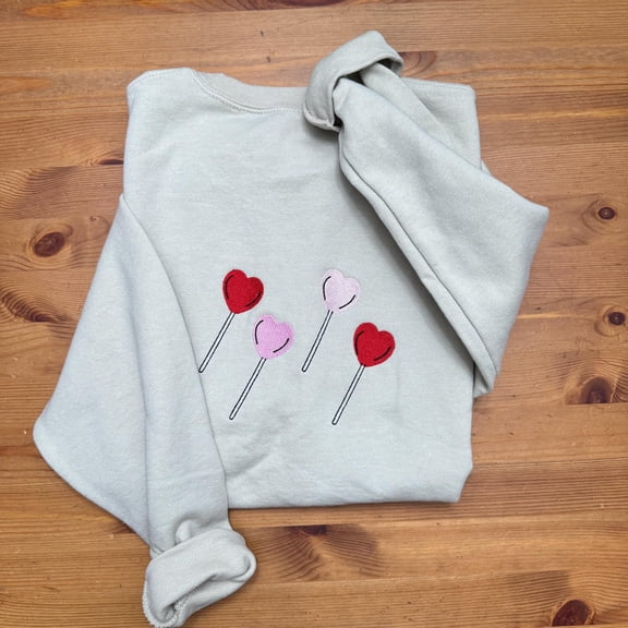 Embroidered Candy Heart Valentine's Day Sweatshirt