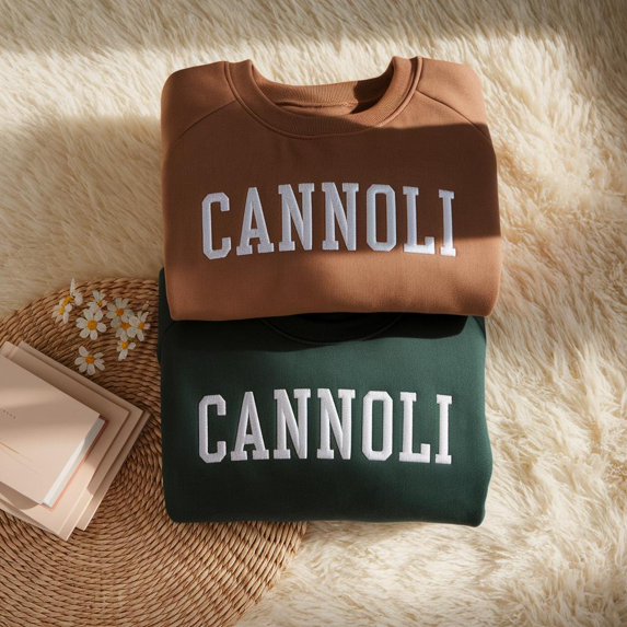 Embroidered Cannoli Sweatshirt – Italian Foodie Gift