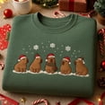 thumbnail image 1 of Embroidered Capybara Christmas Sweatshirt, Cute Holiday Animal Crewneck, Funny Capybara Sweater, Cozy Winter Xmas Gift, Gift For Capy Lover, 1 of 4
