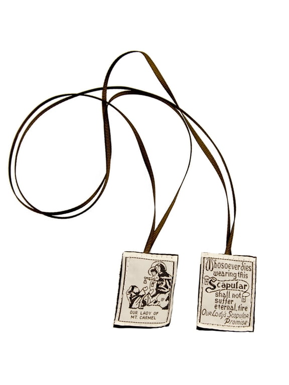 Embroidered Catholic Scapular Brown Scapular Of Our Lady Of Mount Carmel Devotional Garment Catholic Necklace for Women